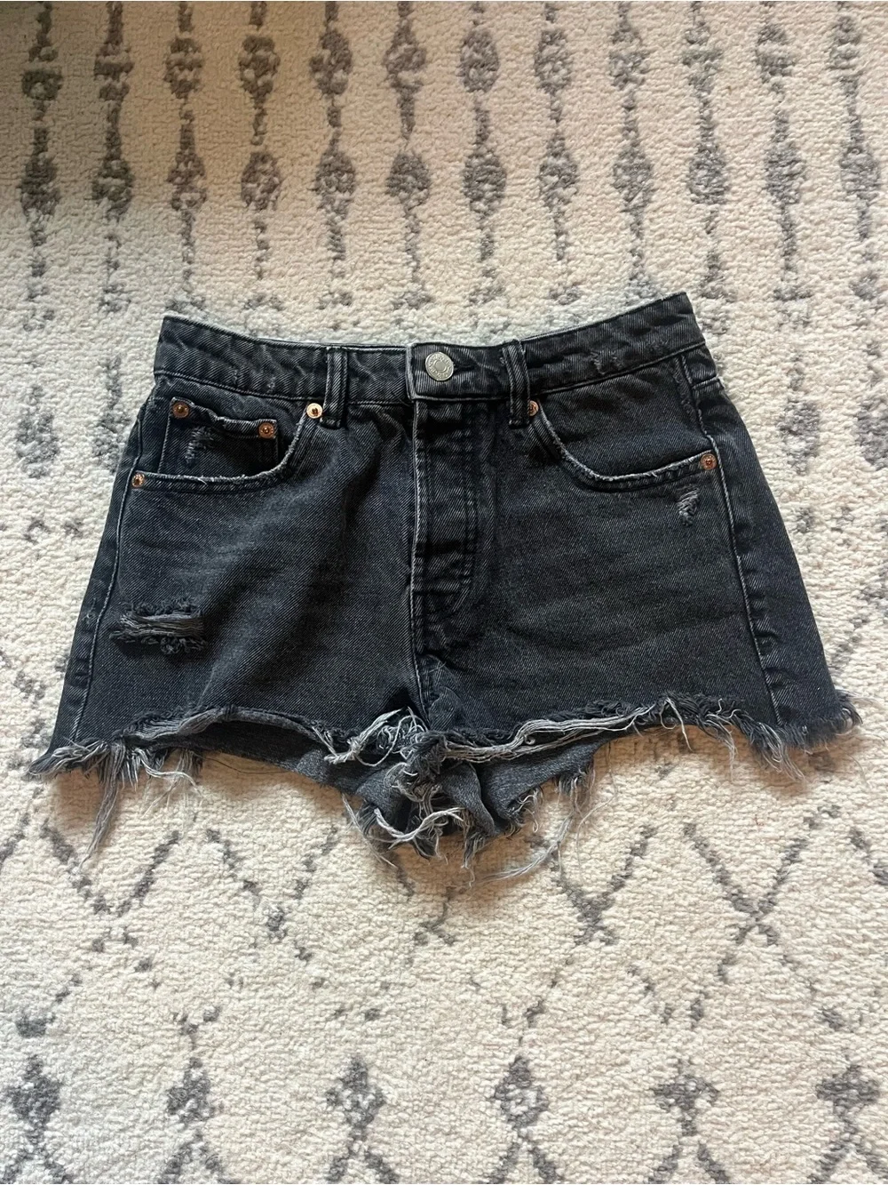 Zara Black Denim Cutoff Shorts